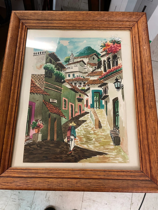 Spanish villa painting framed picture 28142