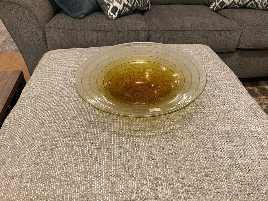 Large glass yellow decor bowl 30143