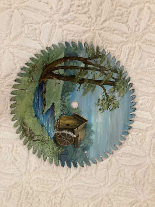 Painted saw blade art picture wall decor 30418