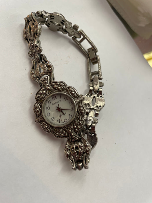 Rumors silvertone studded formal watch 30522