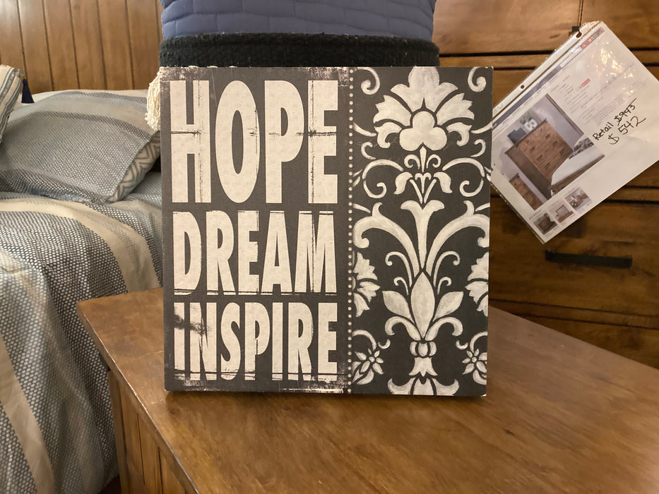 Hope dream inspire canvas sign 30287