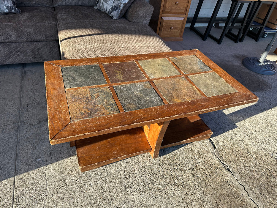 Stone and wood coffee table 30313