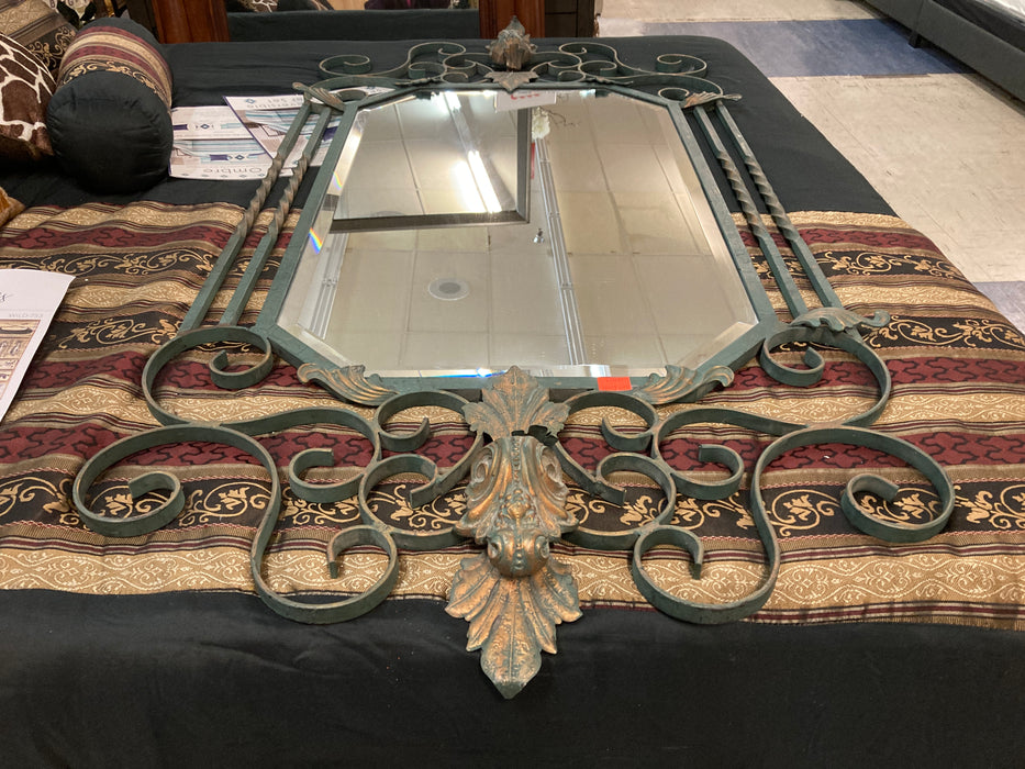 Large ornate beveled mirror 30334