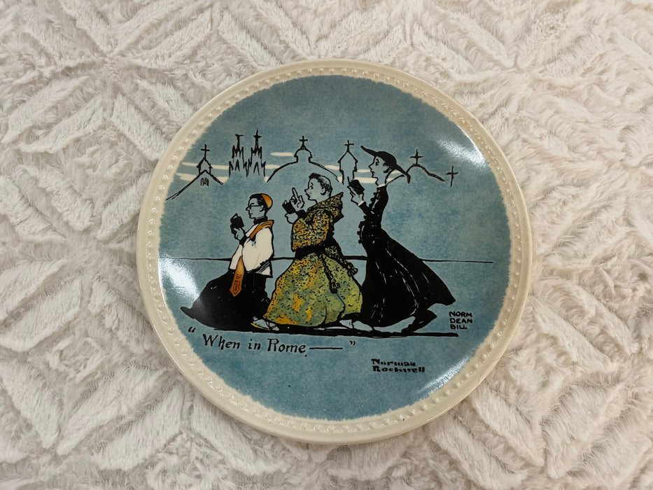 When in Rome 3rd collector's plate Rockwell on Tour Newell Pottery Co 1982 #17875c limited edition 30374