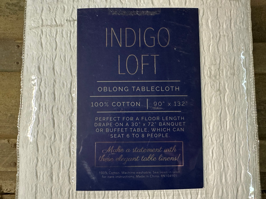 Indigo loft oblong table cloth 30589