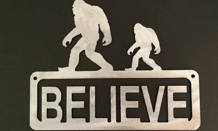 Believe bigfoot metal sign hand crafted decor MS-1046