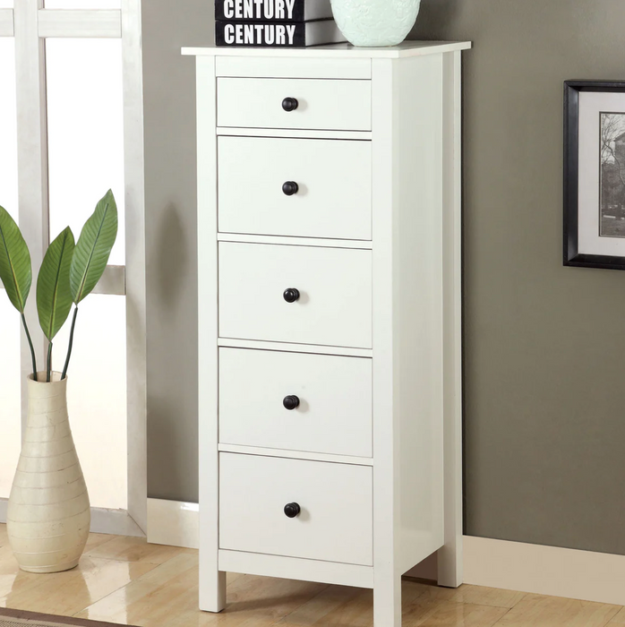 Launces 5-drawer tall narrow chest dresser choice of red, white, espresso NEW FOA-CM-AC119