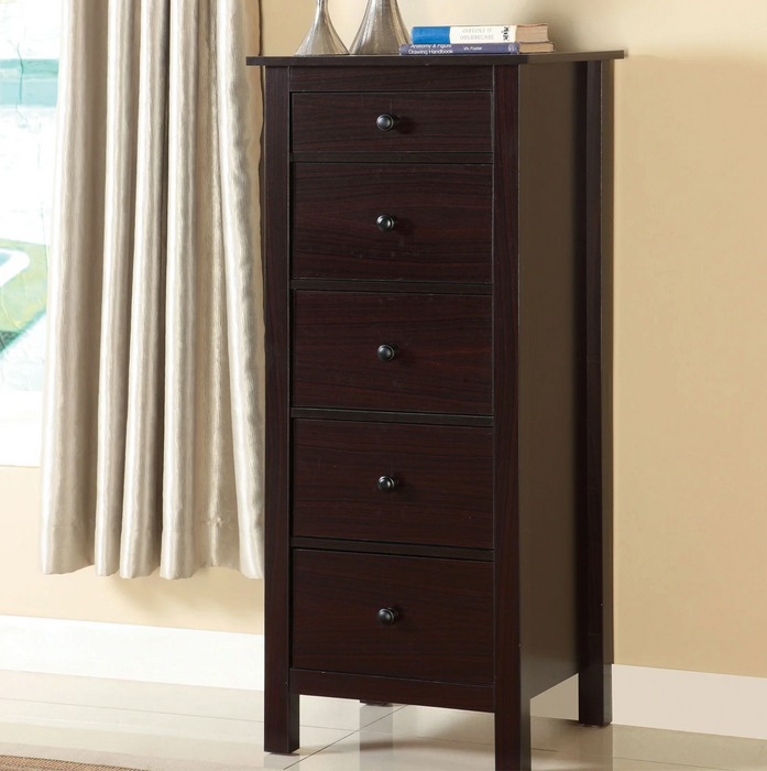 Launces 5-drawer tall narrow chest dresser choice of red, white, espresso NEW FOA-CM-AC119