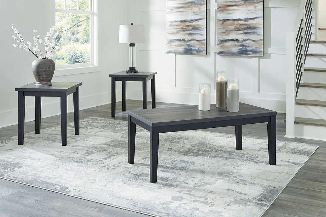 Garvine Coffee Table 2 End Tables Charcoal Gray (Set of 3) AY-T026-13