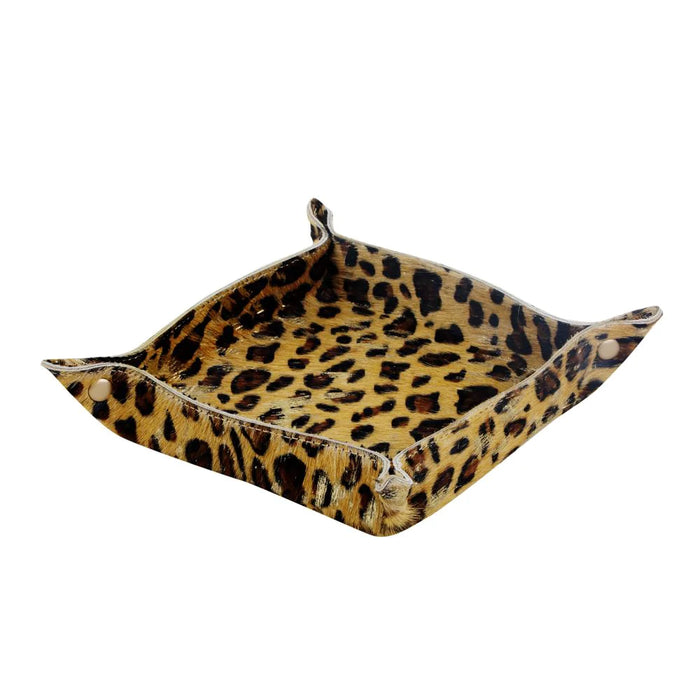 Far-Flung Hairon & Leather Leopard Print Tray Hand Crafted Myra Bag NEW MY-S-2904