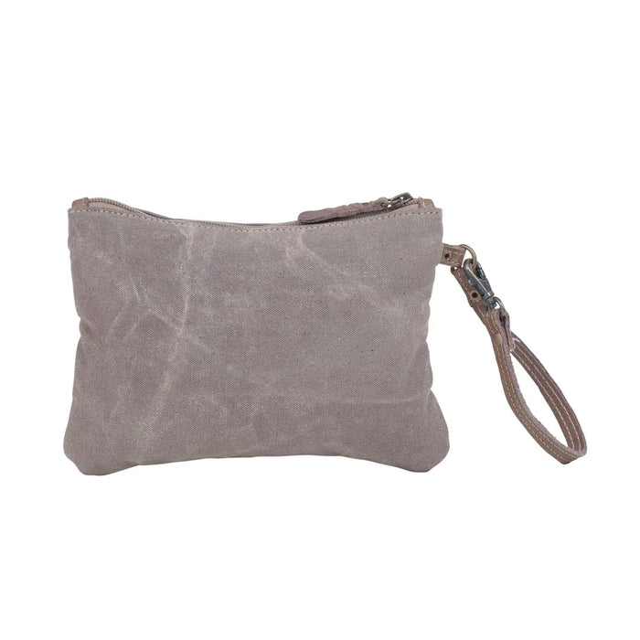 Ashva Cotton & Leather Bull Pouch Wristlet Purse Hand Crafted Myra Bag NEW MY-S-4787