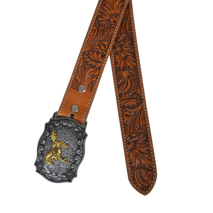 Brisk Leaves Hand-Tooled Iron & Leather Belt Hand Crafted Myra Bag NEW MY-S-4816