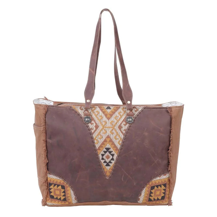 Juno Translations Canvas, Rug & Leather Weekender Bag Hand Crafted Myra Bag NEW MY-S-5212