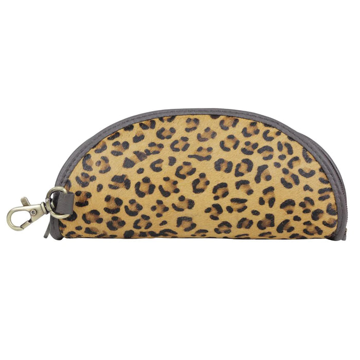 Feline World Hairon & Leather Leopard Print Sunglass Case Hand Crafted Myra Bag NEW MY-S-5458